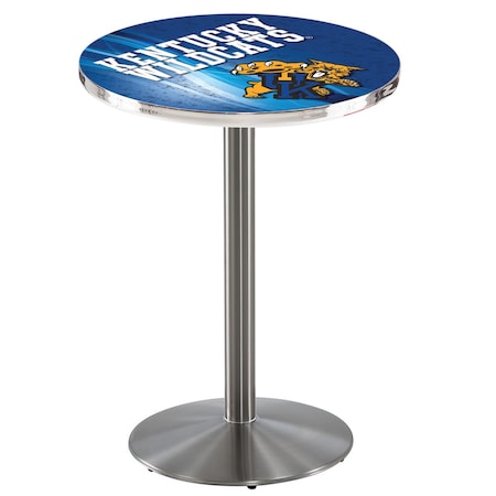 Holland Bar Stool Co 36" Stainless Steel Kentucky "Wildcat" Pub Table, 36" dia. Top L214S3636UKYCat-D2